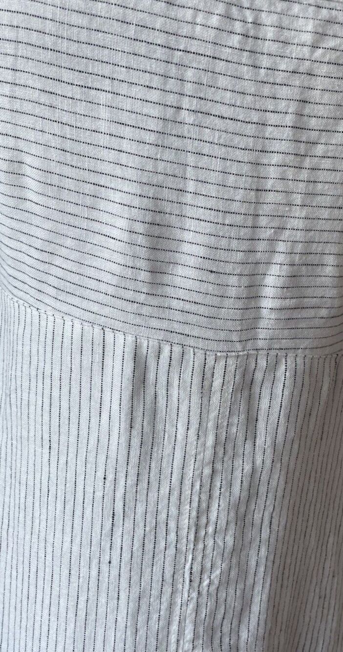 NEW Madewell Striped Empire Waist Midi Dress Linen Ivory SIZE Large - Picture 9 of 11